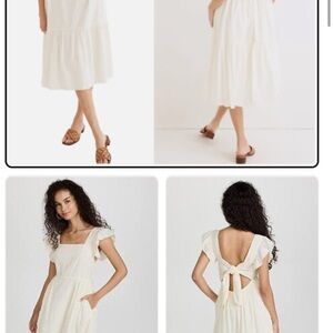 NEW Madewell Cream Ruffled Sleeve Dress ( Brand new, tags removed )